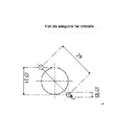 C141 serratura per doppia antina in cristallo - immagine 3