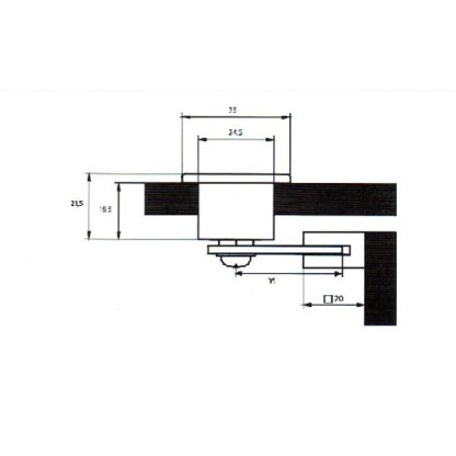 C950 cilindro inox da applicare al vetro con colla UV - immagine 2