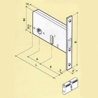 8160 serratura da infilare per porte metalliche