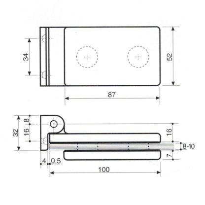 505V  cerniera con corpo anodizzato per porte in vetro con spessore da mm 8-10 - immagine 3
