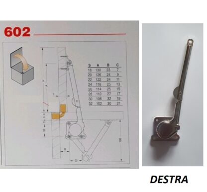 09/602 braccetto per bauli apertura verso l'alto